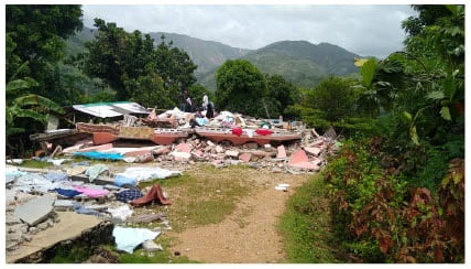 Destruction near Camp Perrin, between Cayes and Jeremie.