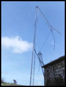 Hurricane-damaged tower, Dame Marie.